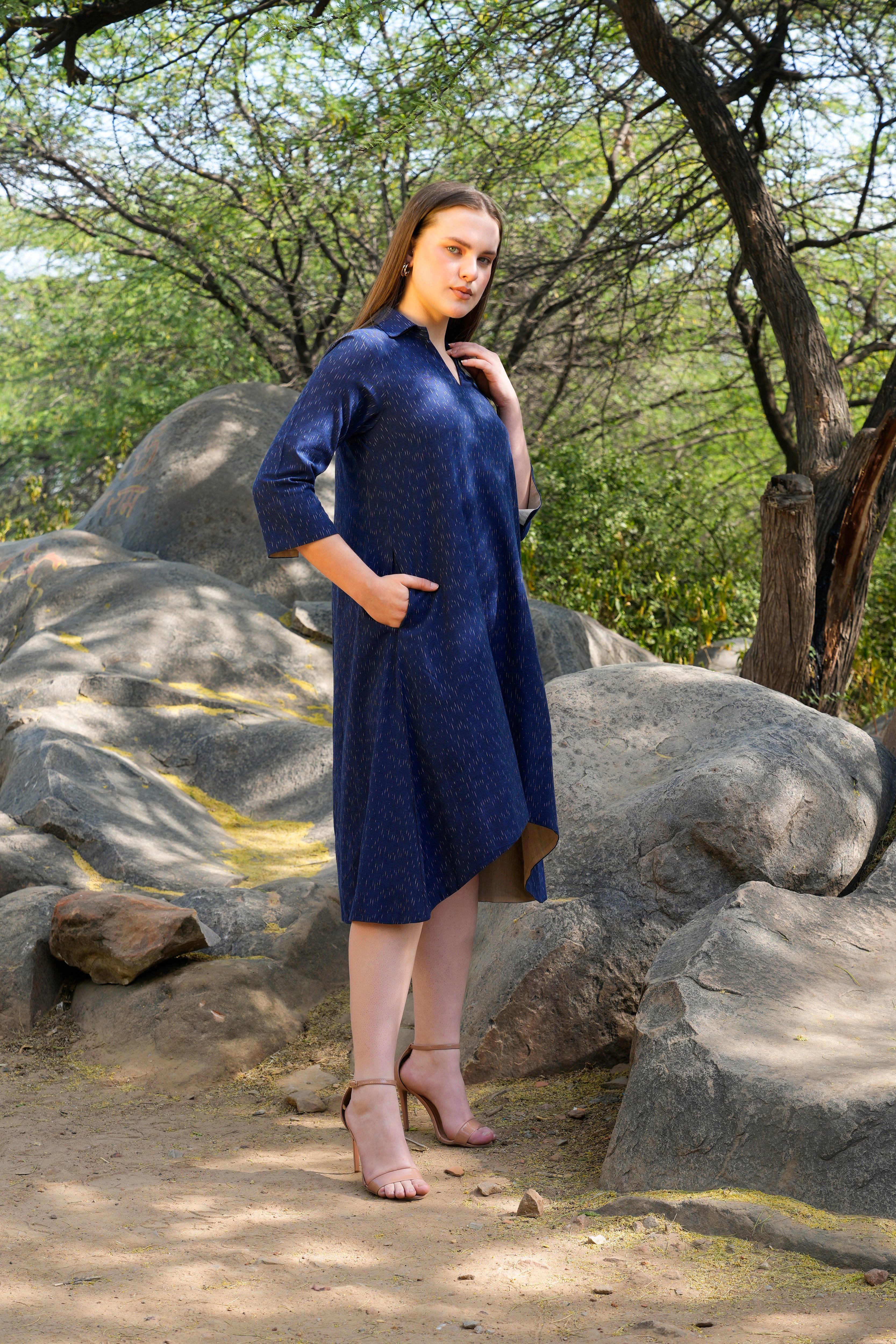 indigo dress design African Boubou Dress Indigo Denim Kaftan Handcrafted Free Size Maxi Bubu Gown for Women