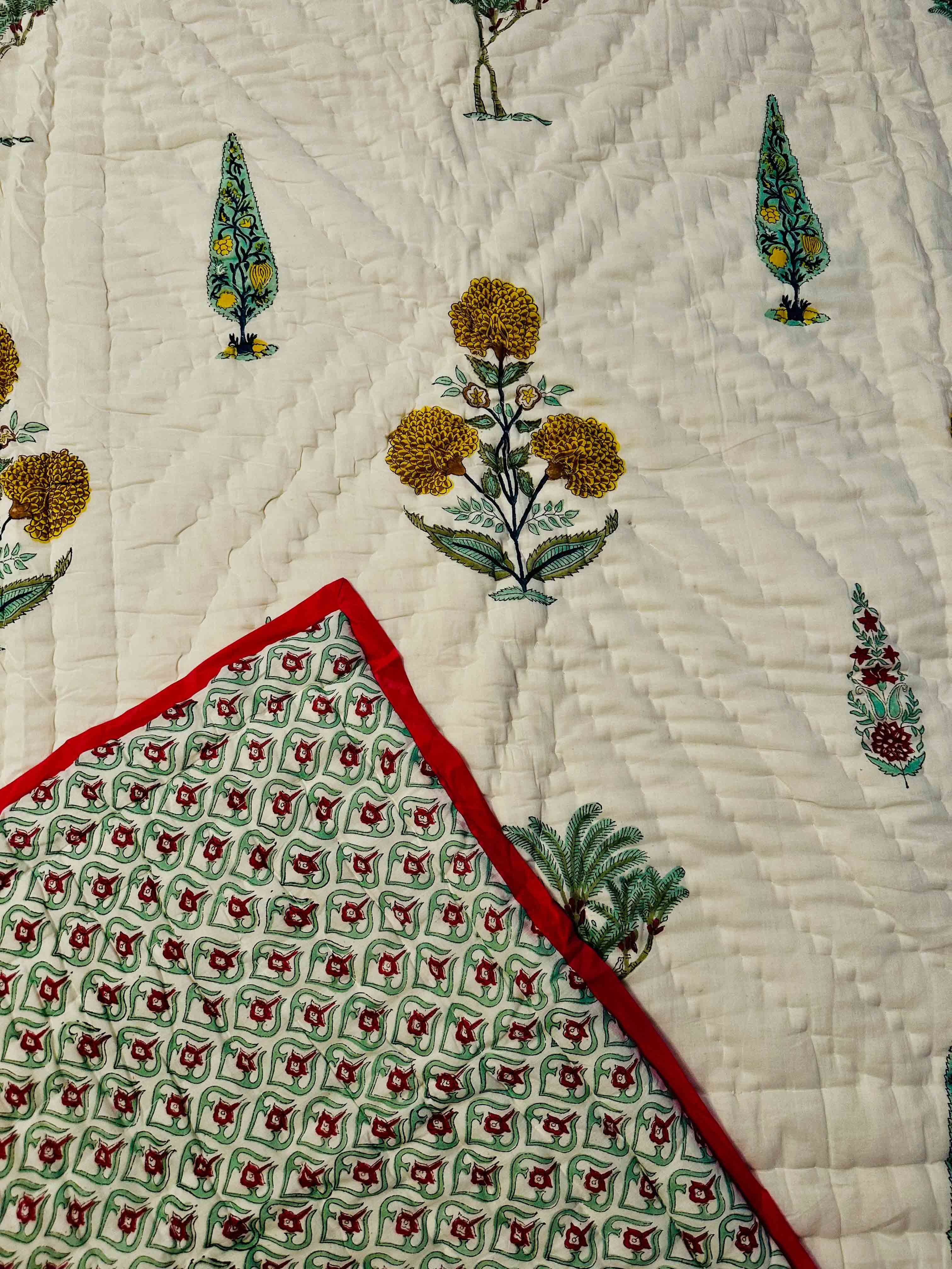 Floral Canopy quilt - reverse side detail