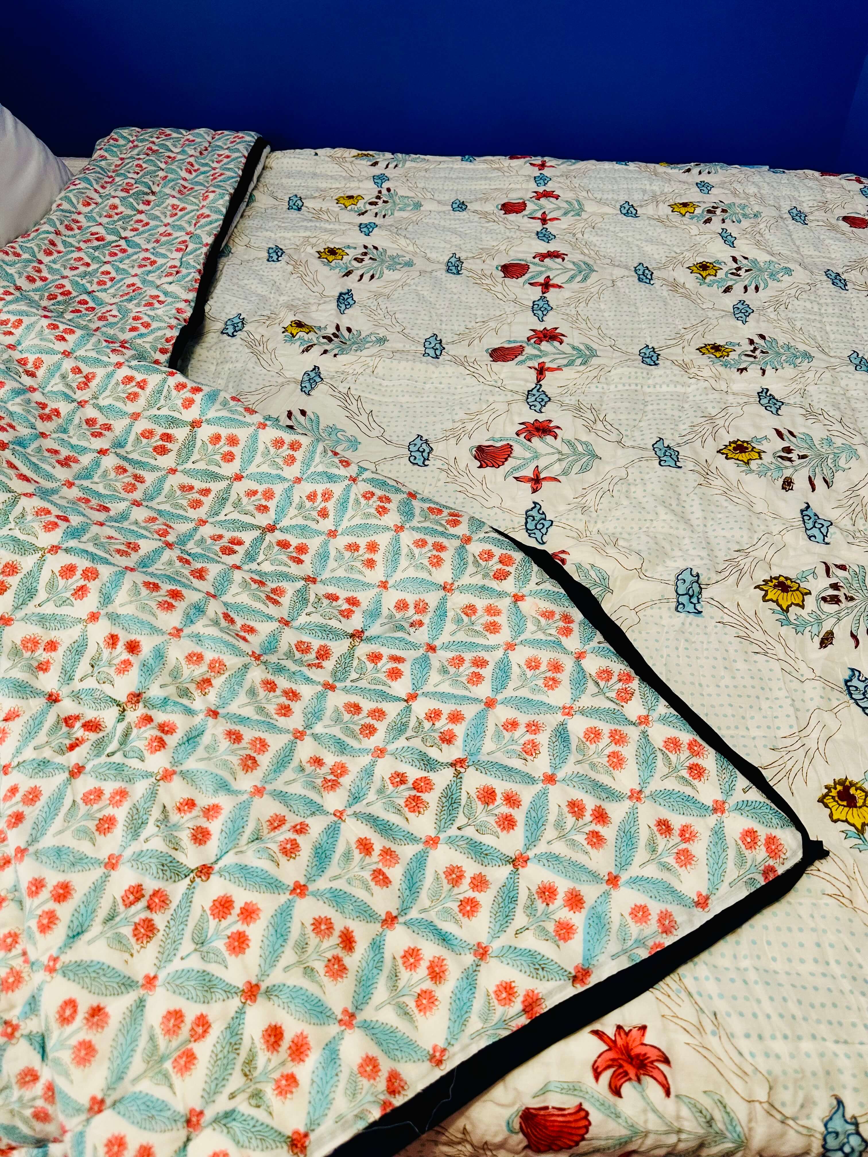 Reverse side of Morning Meadow quilt showing alternate pattern